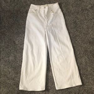 Madewell white wide leg crop pants